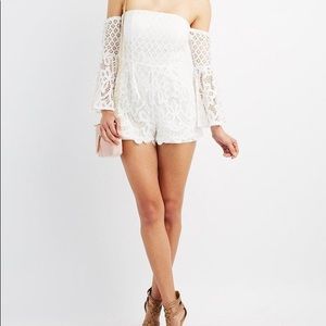 Medium Charlotte Russe White lace romper